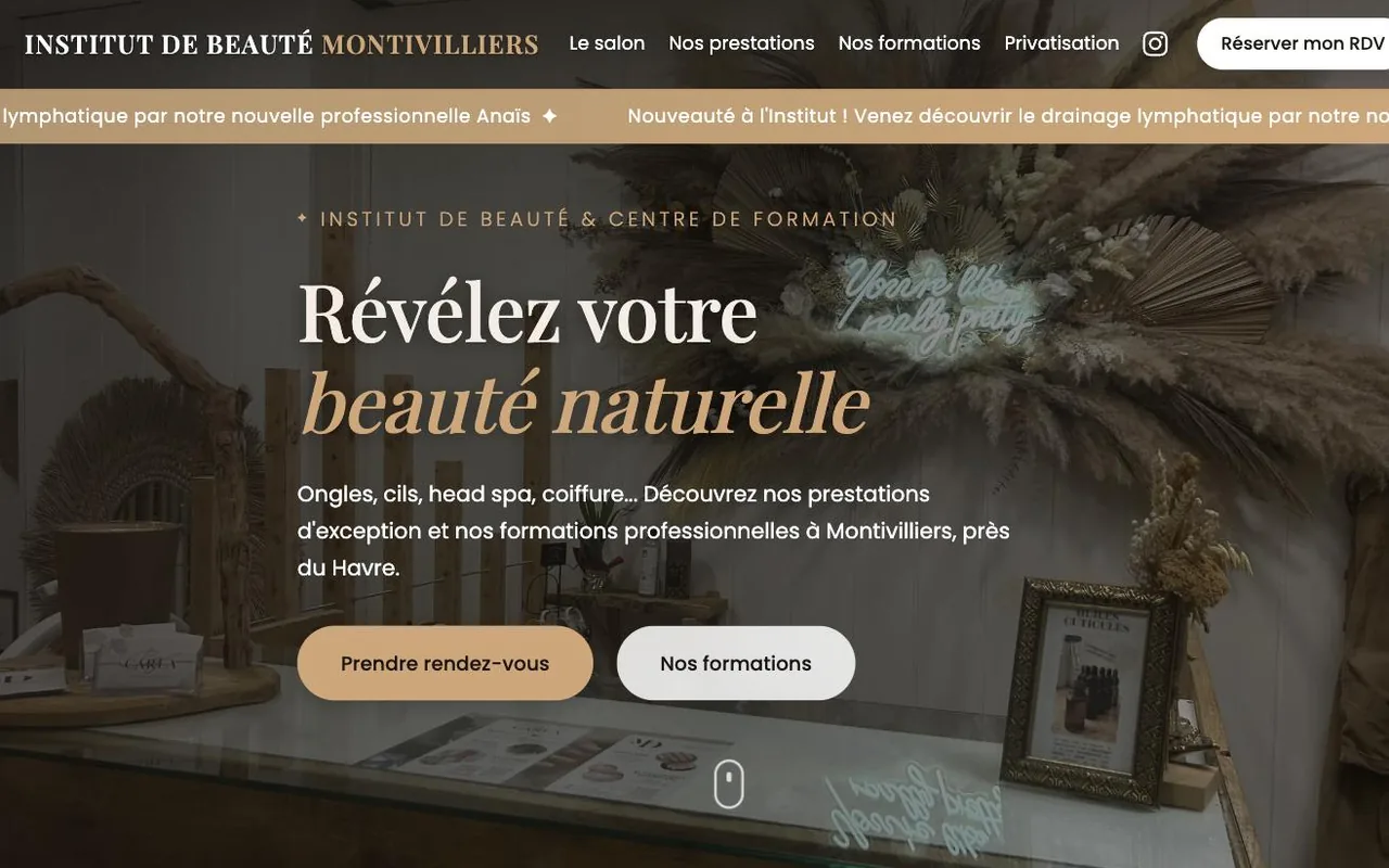 Site de l'Institut de Beauté de Montivilliers